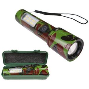 Rechargeable LED Flashlight Military Camouflage Dual Light