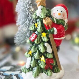 Christmas Tree and Snowman Figurines
