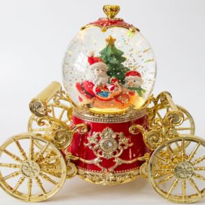 Gold Musical Christmas Snow Globe Carriage