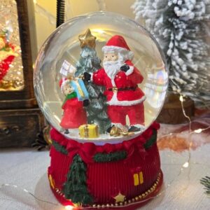LED Christmas Snow Globe with Santa & Christmas Tree