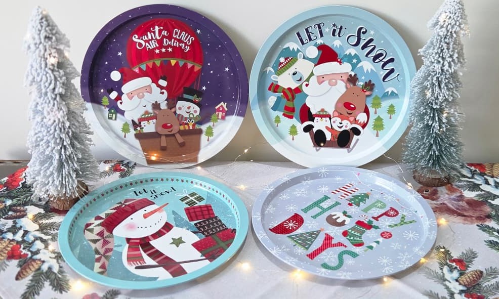 Christmas Serving Tray Round
