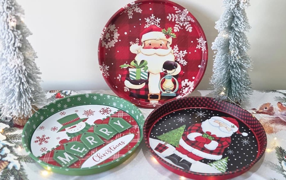 Christmas Serving Tray Round