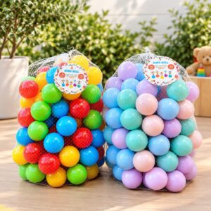 Reusable Soft Colored Balls with Storage Net Bag 100 pcs