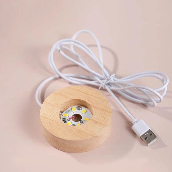 3D Crystal Ball Night Light with Colorful Lighted Base - Image 4