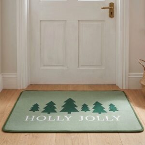 Holly Jolly Indoor Christmas Door Mat