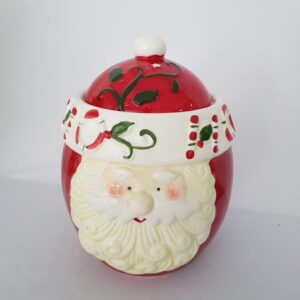 Santa Christmas Cookie Jar with Lid