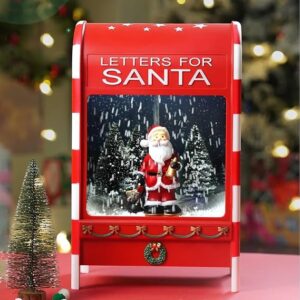Christmas Musical Santa Mailbox Lamp with Snowfall Effect