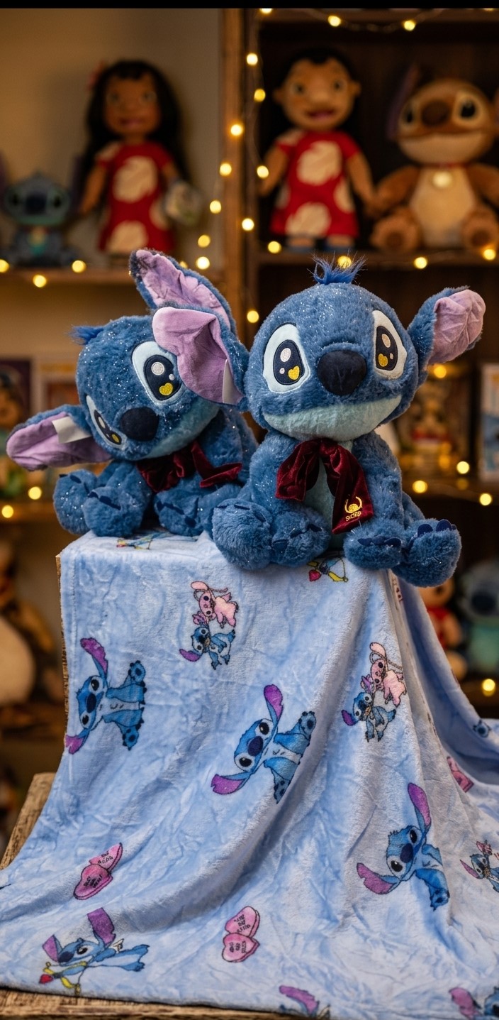 Stitch and Angel Plush with Blanket - Image 3