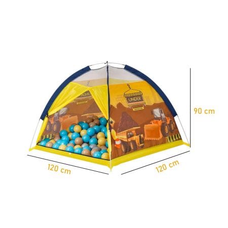 Kids Play Tent with 100 Pit Balls 120×120×90cm - Image 3