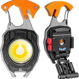 Multifunctional COB Mini Keychain Flashlight With lighter